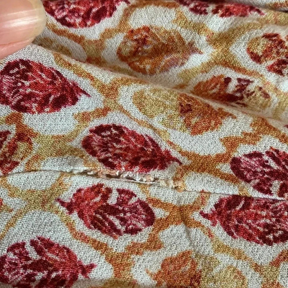 Xhileration Women’s Small Boho Maxi Sundress Dress Red and Tan Adjustable Straps - Picture 11 of 11